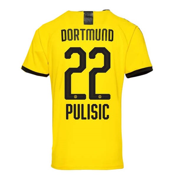 Thailande Maillot Football Borussia Dortmund NO.22 Pulisic Domicile 2019-20 Jaune